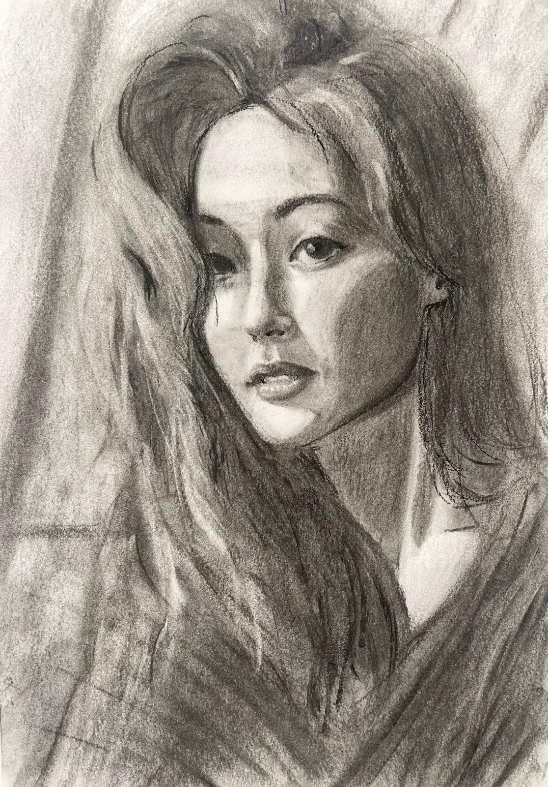 Made for Wesley, fusain et crayon sur papier par Selim Ben Turkia